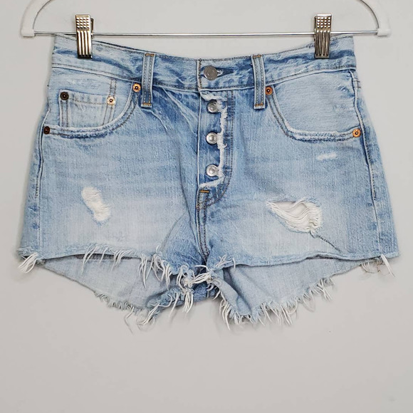 Levi's Pants - LEVI'S • 501 Acid Wash Mid Rise Cut Off Hem Shorts Sz 25